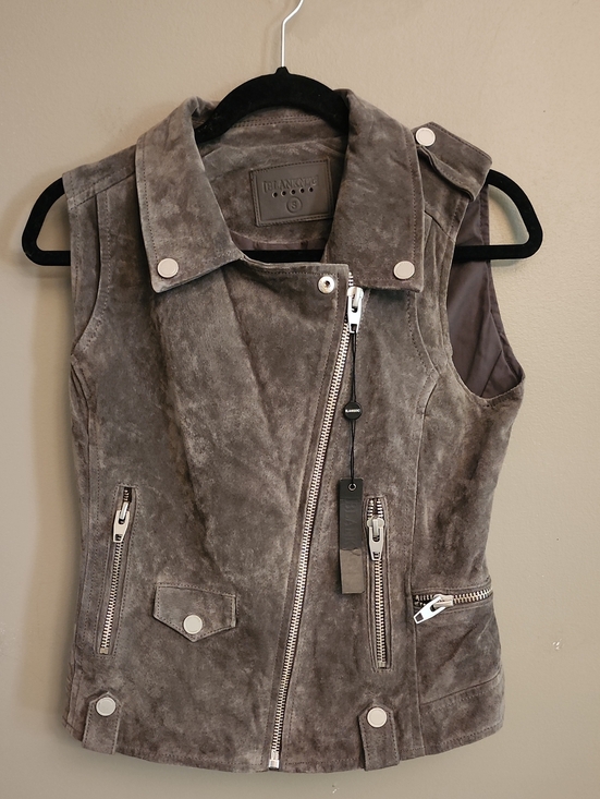 Blank NYC Jackets & Blazers - Blank NYC Suede Moto Vest - Charcoal Gray